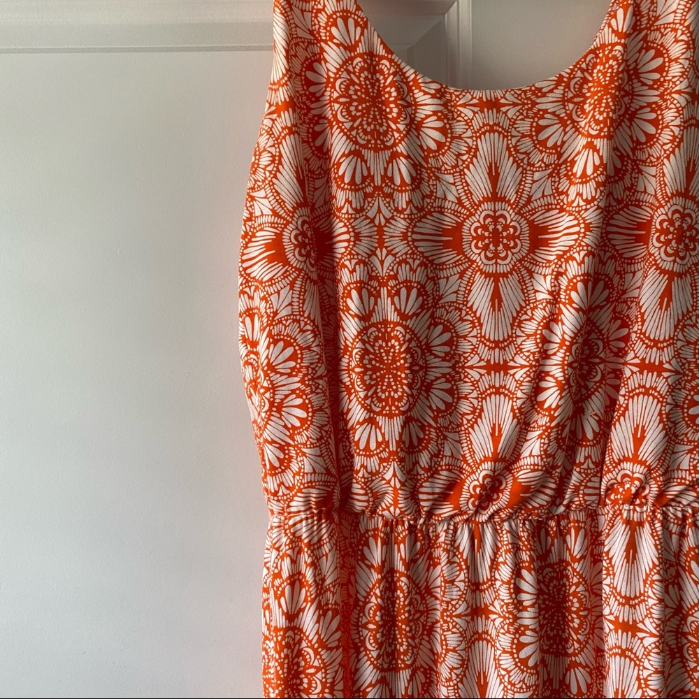 Gap orange and white designed maxi dress